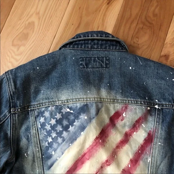🇺🇸 Custom USA flag painted Denim Jacket - Picture 6 of 6